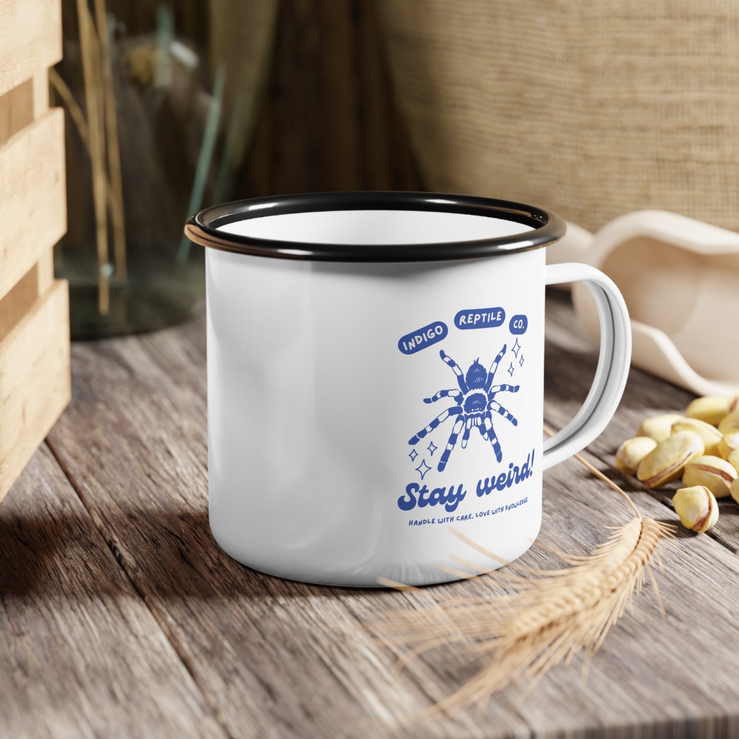 Enamel Camp Cup - Stay Weird - Tarantula