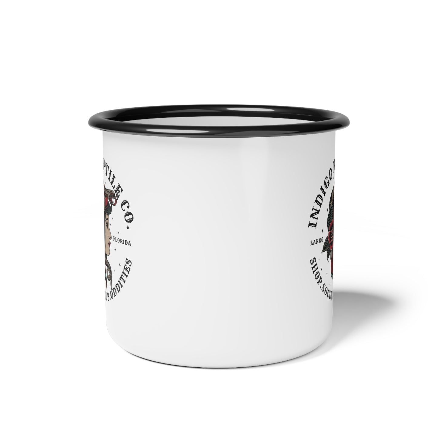 Enamel Camp Cup - Indigo Reptile Co Logo