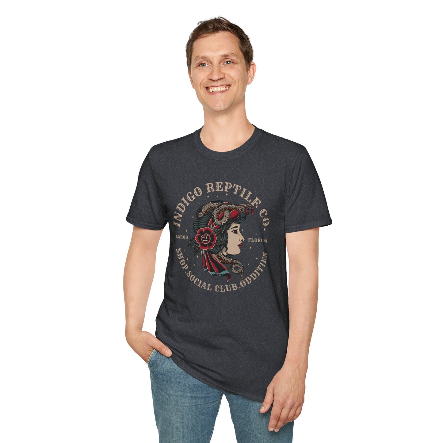 Indigo Reptile Shop Logo Softstyle T-Shirt