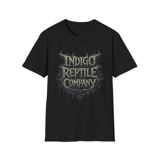 Indigo Reptiles Company Graphic Tee – Vintage Metal Style T-Shirt