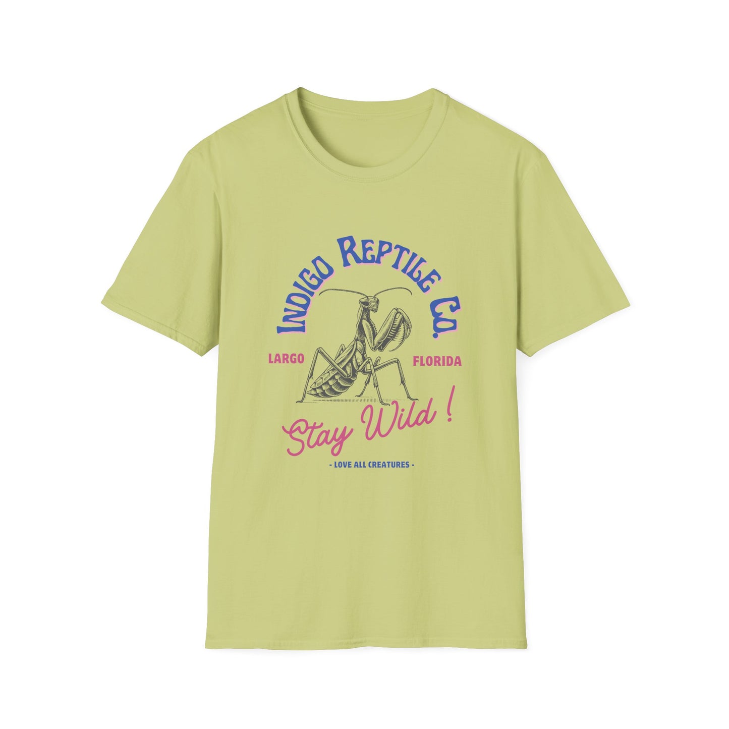 Unisex T-Shirt Indigo Reptile Co Stay Wild Praying Mantis Tee