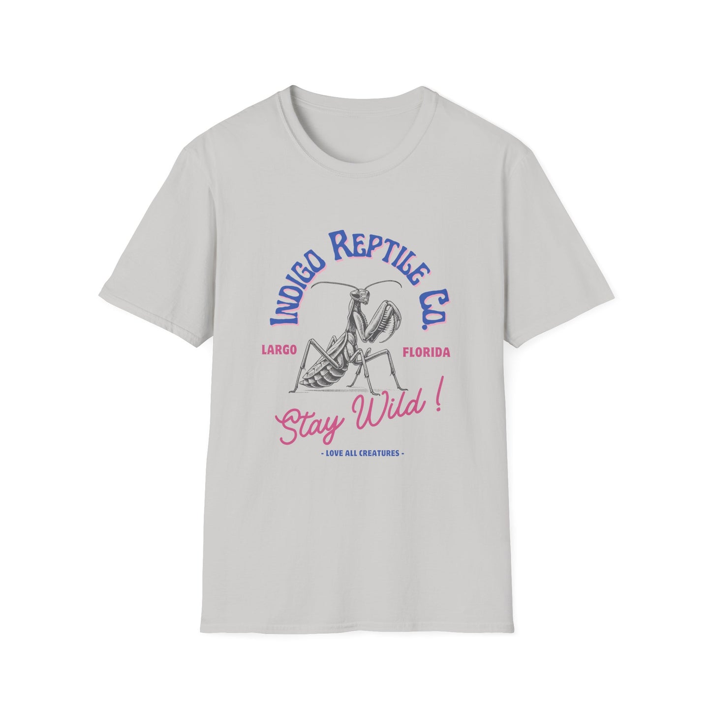 Unisex T-Shirt Indigo Reptile Co Stay Wild Praying Mantis Tee