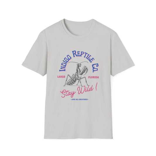 Unisex T-Shirt Indigo Reptile Co Stay Wild Praying Mantis Tee