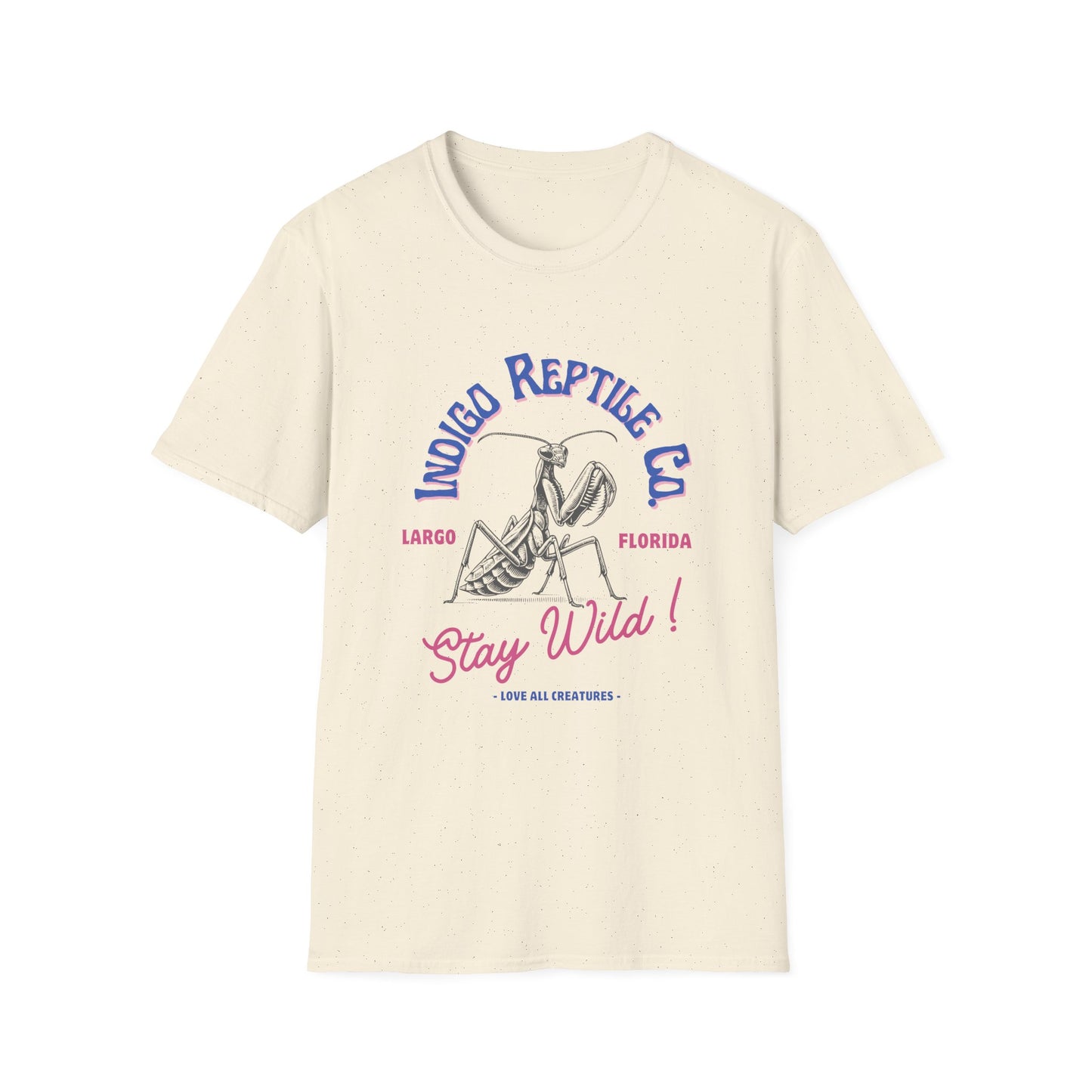Unisex T-Shirt Indigo Reptile Co Stay Wild Praying Mantis Tee
